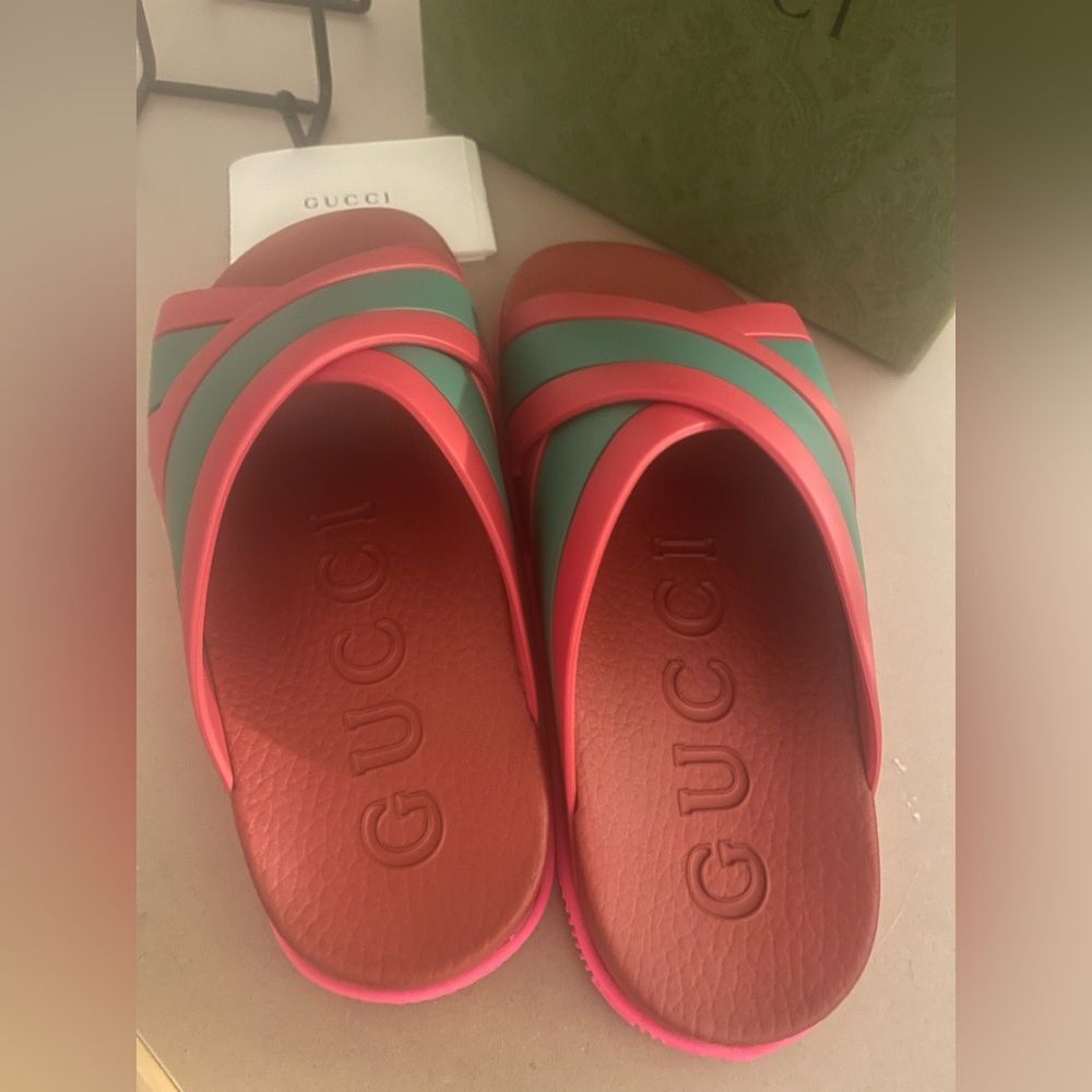 Gucci Web Stripe Slide Sandals | IT 36 | Brand New | Box & Dust Bag - Picture 3 of 3